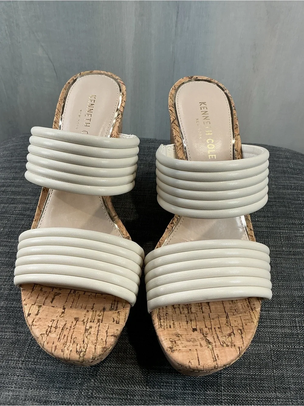 Kenneth Cole New York Cailyn Cork Wedge Sandal in Cognac - Size 8 (NIB)
